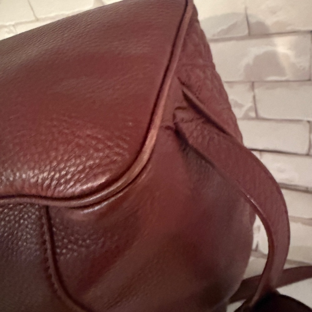 Brand Tory Burch Marion Quilted DRAWSTRING Leather Backpack wine red - Picture 12 of 14